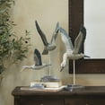 thumbnail image 2 of 18", 20", 12"H White Wood Handmade Bird Sculpture, by DecMode (3 Count), 2 of 10