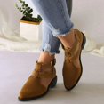 thumbnail image 4 of NECHOLOGY Botas Mujer Adulto Femenino Zapatos Botines para mujer Zapatos de mujer Tacón grueso Parte inferior gruesa Botas informales Malla transpirable Parte inferior Botas de otoño (Brown, 7), 4 of 7