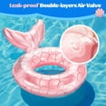 thumbnail image 3 of MoKo Mermaid Pool Floaties for Kids & Adults, Inflatable Swimming Ring Summer Toy, Champagne Pink, 3 of 7