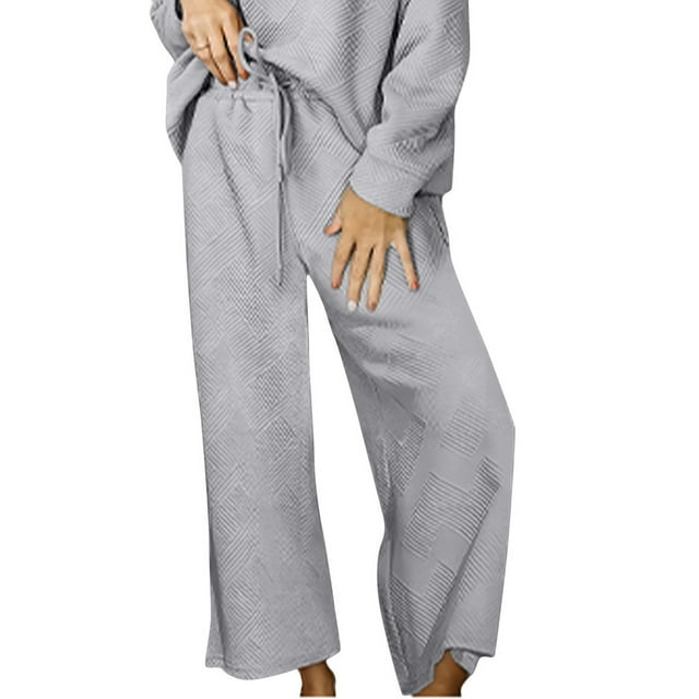 Simua Womens Pants Drawstring Elastic Waist Active Sport Casual Wide Leg Trousers with Pockets