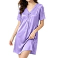 thumbnail image 3 of Bovxnpu Womens Nightgown Sleepshirt Pajama Dress Lace V Neck Casual Dress With Built In Bra Loungewear Sleepwear, 3 of 8