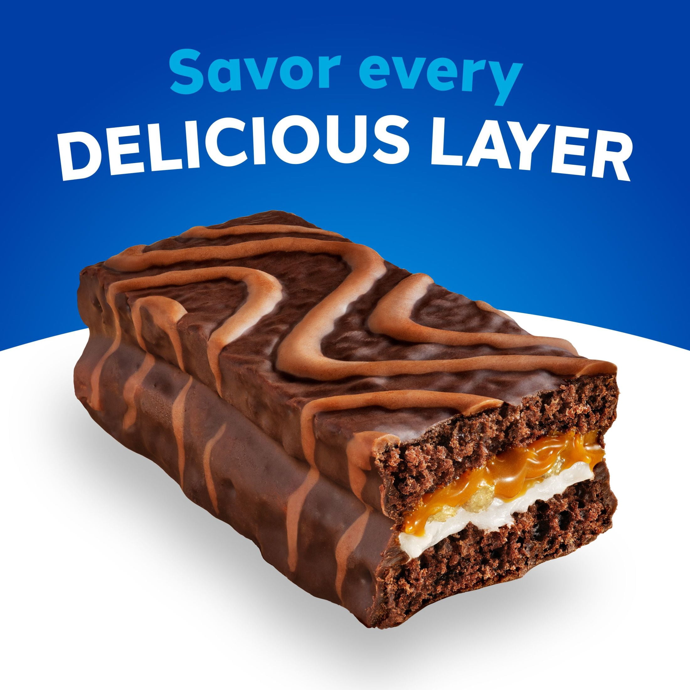 Hostess Kazbars Layer Cake Bars, Chocolate Caramel Flavor, 10 oz Box (8 Count)