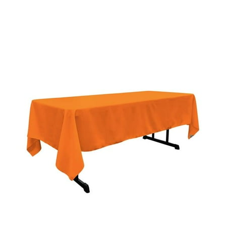 LA Linen TCpop60x126-OrangeP48 Polyester Poplin Rectangular Tablecloth&#44; Orange - 60 x 126 in.