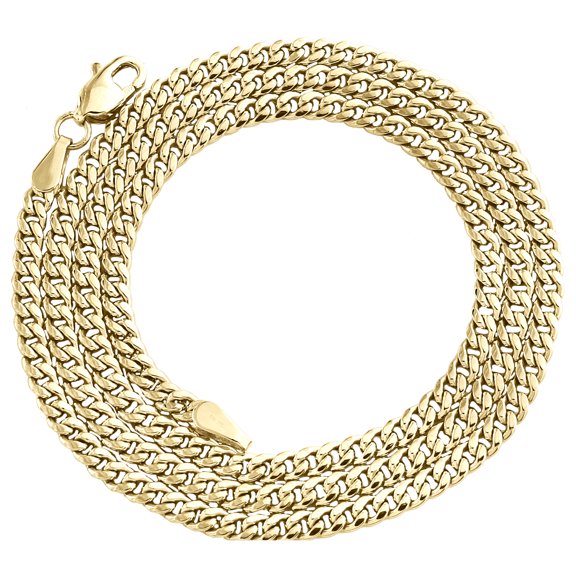 10K Yellow Gold 2.90mm Hollow Miami Cuban Link Chain Lobster Necklace 20 Inch