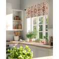 thumbnail image 6 of Orange Gray Flowers Window Valance Curtain Abstract Floral Rod Pocket Short Curtain for Living Room, Bedroom & Kitchen Window Decor 54x18in, 6 of 8
