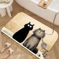 thumbnail image 2 of 1pc Two Furry Cats in a Bathtub Absorbent Non-Slip Bathroom Thickened Flannel Rug Decor,Soft,Quick Drying,Suitable For Indoor/outdoor Use,Bathrooms,Bedrooms,Kitchens,Terrace,Laundry Rooms,16"x24", 2 of 9