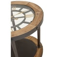 thumbnail image 5 of DecMode 24" x 25" Brown Metal 1 Shelf Accent Table with Clock Top, 1-Piece, 5 of 7
