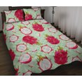 thumbnail image 1 of Motif de Fruits Dragon Fond Vert Ensemble de Lit, 1 of 5