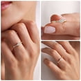 thumbnail image 3 of vylahjewellery 14K Vermeil Yellow Gold Mother's Day Ring Moissanite Engagement Anniversary Ring for Women Round Shape Valentine Day Gift Ring Proposal Rings, 3 of 5