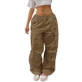thumbnail image 1 of Pantalon Cargo Droit Attaché pour Femmes Grande Taille Jambe Grand Décontracté, 1 of 6