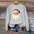 thumbnail image 4 of asdoklhq Christmas Crew Neck Sweatshirts Women's Round Neck Printed Loose Fitting Long Sleeve Hoodless Sweatshirts Gray XL, 4 of 7