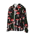 thumbnail image 2 of Kll Red Mushrooms Print Men'S Women’s Upf 50+ Sun Protection Outdoor Hoodie Jacket Long Sleeve Fishing Hiking Performance Shirt- Small, 2 of 8