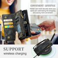 thumbnail image 3 of Zipper Wallet Case Compatible With Samsung Galaxy Z Fold 4, Pu Leather Cover With Card Holder & Wristband, 3 of 5