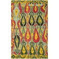 thumbnail image 1 of Safavieh Ikat 10' X 14' Hand Tufted Wool Pile Rug in Blue and Green, 1 of 1