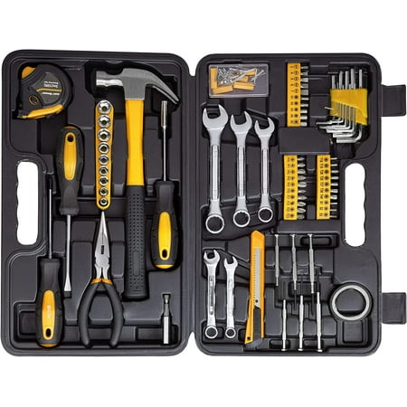 

CARTMAN 148 Piece Tool Set General Hand Tool Kit with Plastic Toolbox Storage Case Automotive Set Yellow