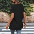 thumbnail image 4 of Turilly Womens Eyelet Embroidery Square Neck Blouses Summer Ladies Button Front Short Sleeve Loose Casual Tunic Tops, 4 of 6