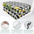 thumbnail image 4 of Queen Quilt Set 90''x96'', Lemon Lightweight Bedspread Coverlet Set with 2 Pillow Shams, Farmhouse Summer Botanical Fruit Black White Plaid Breathable All Season Quilt Bedding for Bedroom/Guest Room, 4 of 9