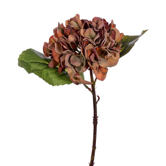 Vickerman 13" Orange Artificial Dried Hydrangea Pick, 3 per bag.