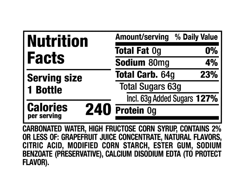 Squirt Caffeine Free Grapefruit Soda Pop, 20 fl oz Bottle (6-Pack)