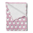 thumbnail image 2 of Cartoon Soft Flannel Fleece Blanket, Simplistic Cartoon Illustration of Repeated Pattern Modern Artwork Print, Cozy Plush for Indoor and Outdoor Use, 50" x 60", Baby Pink and White, by Ambesonne, 2 of 5