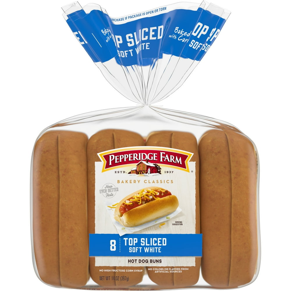 Pepperidge Farm Bakery Classics Top Sliced White Hot Dog Buns, 8Count