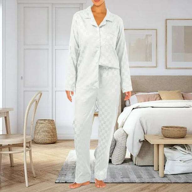 TJAZFJPA Pajama Shirts for Women Secret Ice Silk Pajama Set Women s Pajamas Thermal Pajamas Womens Sets Matching Couples Pajamas Walmart