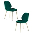 thumbnail image 5 of Best Master Mid-Century Velvet Upholstered Dining Side Chair in Green (Set of 2), 5 of 6