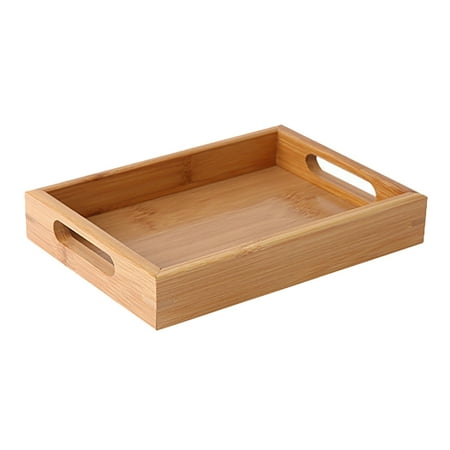 

Wooden Bamboo Rectangular Serving Plate Tea Cutlery Plates Pallet M