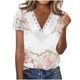 thumbnail image 1 of Playera Corte clásico Gibobby para Mujer Encaje cuello en V manga corta estampado Floral Casual, 1 of 4