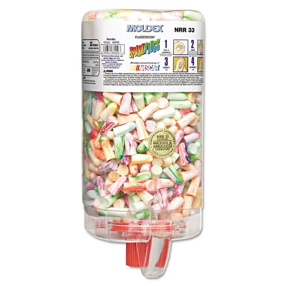 Moldex Metric SparkPlugs PlugStation Earplug Dispenser cordlss 33NRR Asst 500 Pair 6645