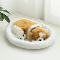 Holiday Deals karymi Simulation Animals Toy Realistic Sleeping Breathing Dog Will Call wiith Cloth Mat Sleeping The Doll Toy Kids Gifts Christmas Gifts Clearance Hottest Deals