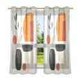 thumbnail image 6 of Yayeee Window Curtains Light Filtering 63"x52" Grommet Panel Pair Home Living Room Decor, White Abstract Shapes, 6 of 7