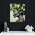 thumbnail image 5 of JEUXUS  Modern African American WaLL Art,Black Girl with Flowers Butterfly Head Painting, Woman Portrait Canvas Print Artwork for Home Bedroom Bathroom Living Room Decor  16x20 in, 5 of 5