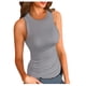 thumbnail image 1 of Camiseta sin mangas de canalé para mujer: corte ajustado, espalda nadadora, poliéster, chaleco informal de verano, tallas S-XL, US 4-10, 1 of 8