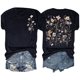 thumbnail image 5 of Tops de Manga Corta de las Mujeres, Cuello Redondo Impreso, Camiseta de Manga Corta para las Mujeres, 5 of 6