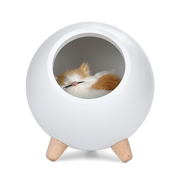 LED para Casa Gatos Con Carga USB para Gatos Durmiendo para Uso Diario (blanco)