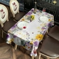 thumbnail image 4 of Purple Flowers (2) Tablecloths Water Resistant Polyester Table Cloth for Kitchen Dining Holiday Dinner Oil-Proof Rectangle 60x102 Inch Wipeable Table Covers, 4 of 6