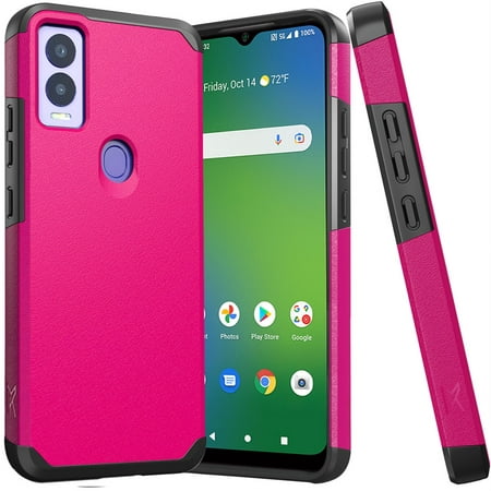 For Cricket Magic 5G 2023 Slim Shockproof Hybrid Cover Phone Case - Dark Pink