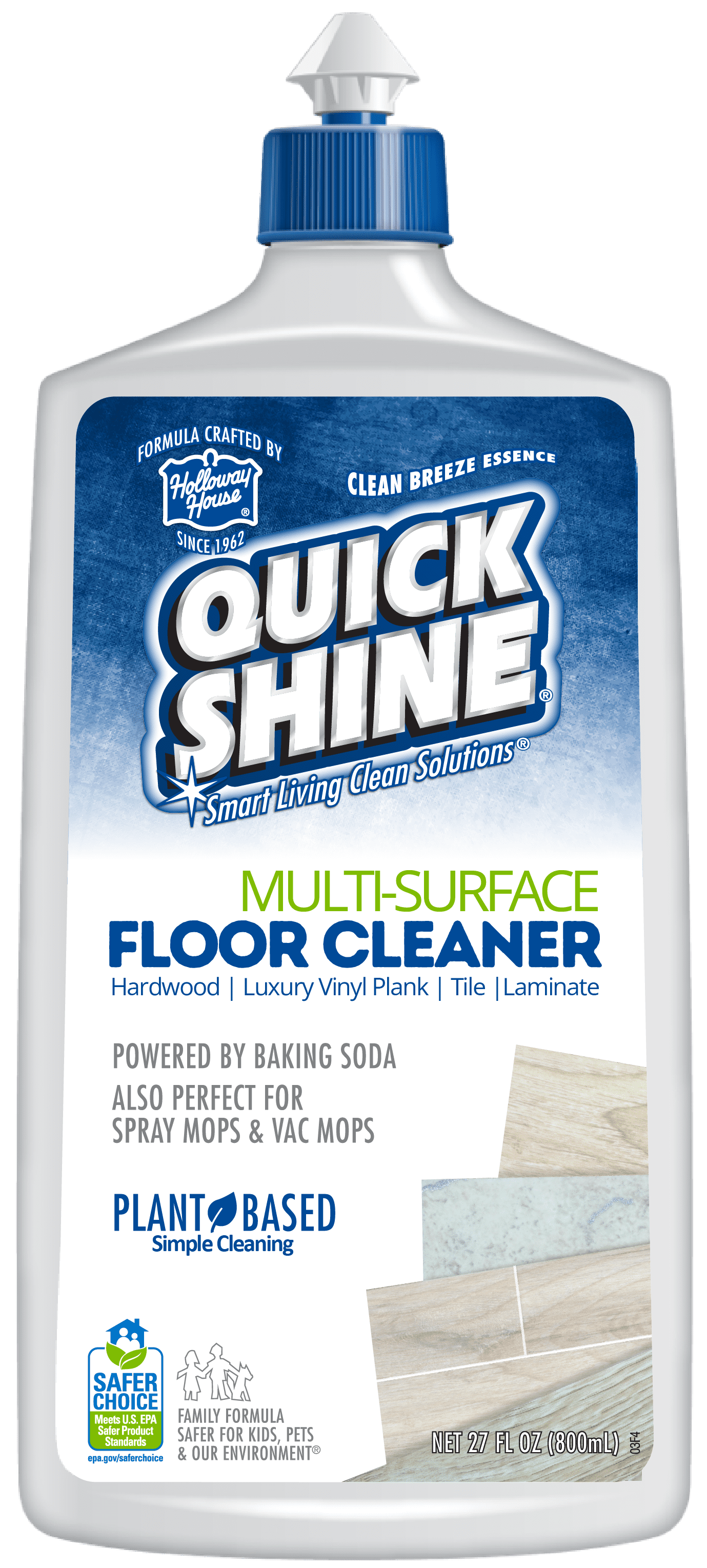 Quick Shine Multi-Surface Plant-Based Liquid Floor Cleaner, Fresh Scent, 27 fl. oz.