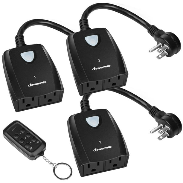DEWENWILS Outdoor Remote Control Outlet Switch, Weatherproof Wireless Electrical Plug in Light