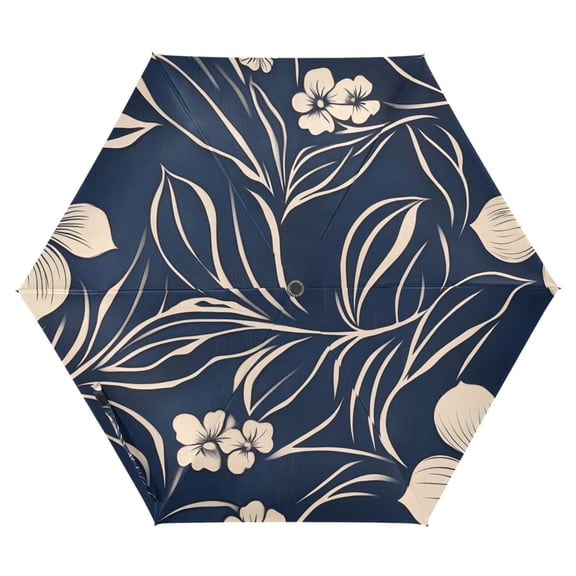 ALAZA Tropical Flower-d3 UPF 50  Compact Folding Umbrella for Rain Travel Umbrella Packable