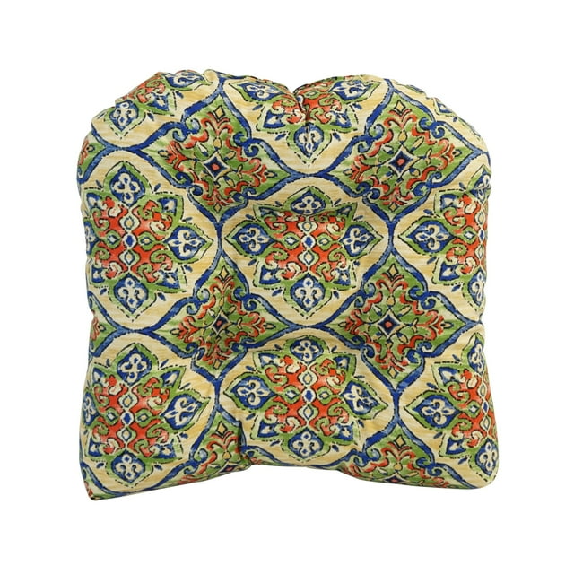 Blazing Needles Outdoor Rounded Back Chair Cushion, 19" x 19", Splendor Festive 2 Count