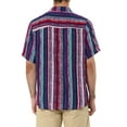 thumbnail image 3 of INSPIRE CHIC Men's Shirt Vertical Striped Button Down Point Collar Short Sleeve  Shirt L Multicolor, 3 of 6