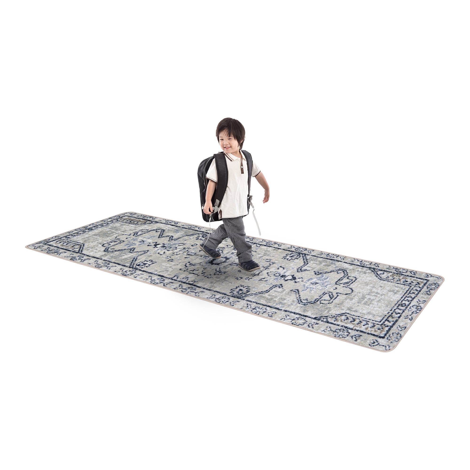 Joy Carpets Canyon Tapestry 2'1" x 7'8" Runner Area Rug in Color Sandstone