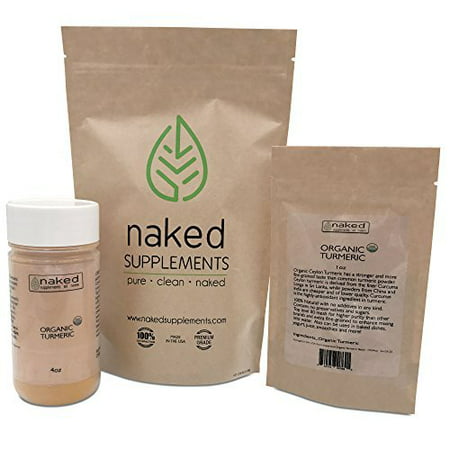Organic Turmeric Powder-Naked Supplements 100% Ultra-Pure Professional Grade (4 Ounce Shaker