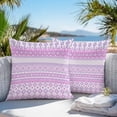 thumbnail image 3 of Throw Pillow Covers 16x16 Inch Set of 2, Purple Pink Boho Waterproof Outdoor Pillow Covers, Vintage Ethnic Tribe Abstract Art Decorative Cushion Pillowcases for Couch, Sofa, Bed, Garden, Patio, 3 of 9