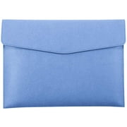 File Folder Pockets File Jacket Plastic Envelope Flat Document Letter Organizer A4 Letter Size - Blue