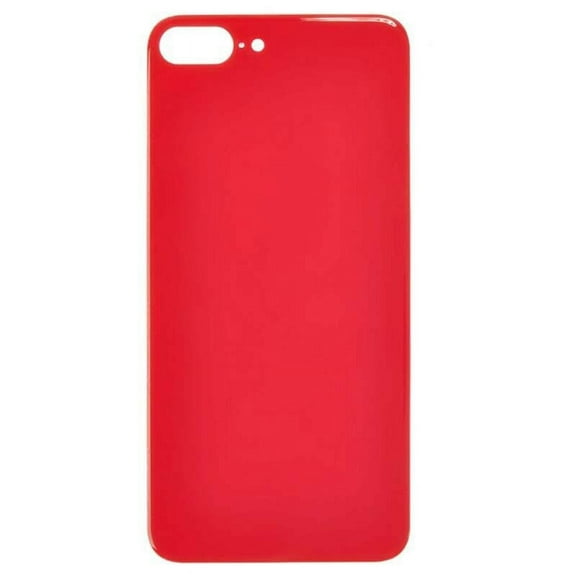 Replacement Back Glass With 3M Adhesive Compatible For iPhone 8 Plus (No Logo / Large Camera Hole) (Red)