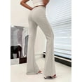 thumbnail image 2 of Casual Yoga Flared Straight Leg Butt Lifting Pants ( Ivory White,L), 2 of 5