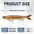 thumbnail image 2 of Fishing Lures Multi Jointed Fish Fishing Kits Slow Sinking Lifelike Swimbait Freshwater and Saltwater Crankbaits for Bass Trout Bass Lures, 2 of 7